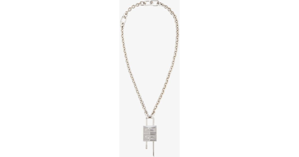 Givenchy Men's Crystal U Lock Chain Necklace | Neiman Marcus