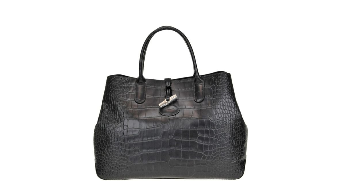 Sold at Auction: LONGCHAMP, A CROCODILE PRINT TOTE BAG, 32 X 23 X 11CM