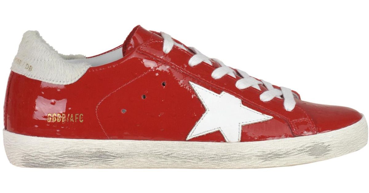 Golden Goose Deluxe Brand Superstar Patent-leather Sneakers in Red - Lyst