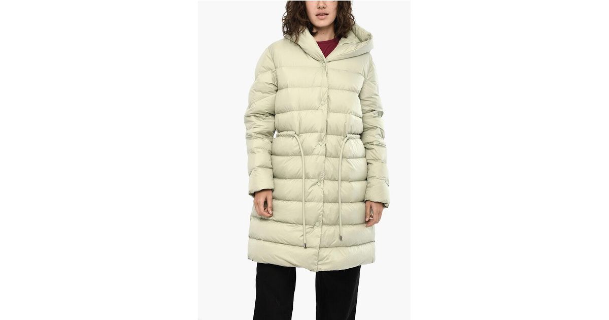 Woolrich Quilted Ellis Down Jacket With Snap Buttons in Natural | Lyst UK