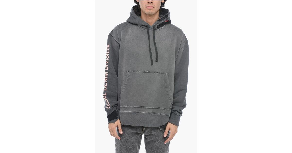 BTS グク着用 DieselS-MACSROT Distressed Effect Hoodie Diesel Brushed Cotton S-MACSROT Distressed Effect Hoodie men