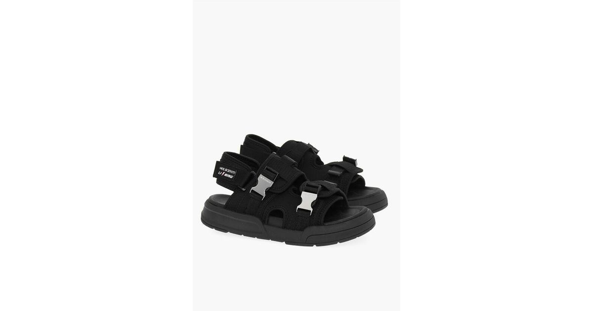 関税送料込Neil Barrett Buckle Sandals Neil Barrett Li-ning Solid Color Double-buckle Sandals With