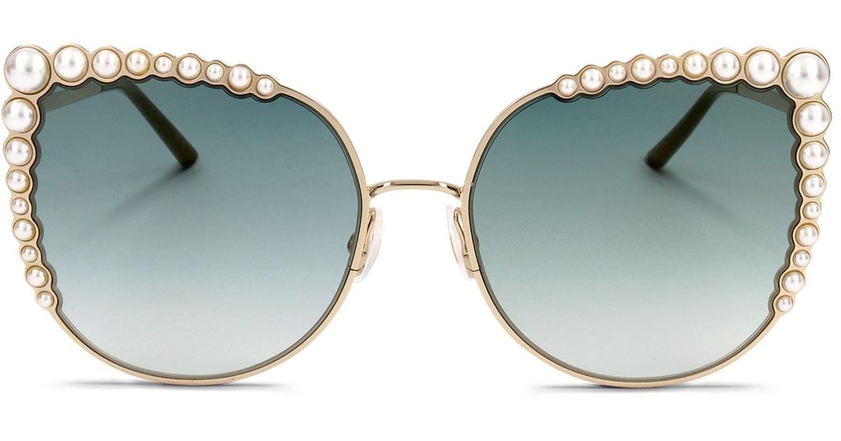 Occhiali Da Sole Donna Carolina Herrera Cat Eye Oro - Lenti Argento UV 100% - HER0076