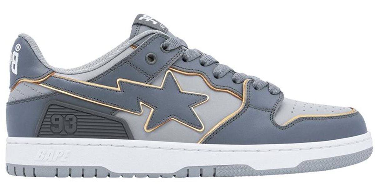 A Bathing Ape Sk8 Sta 3 L 'gray Gold' in Blue Lyst