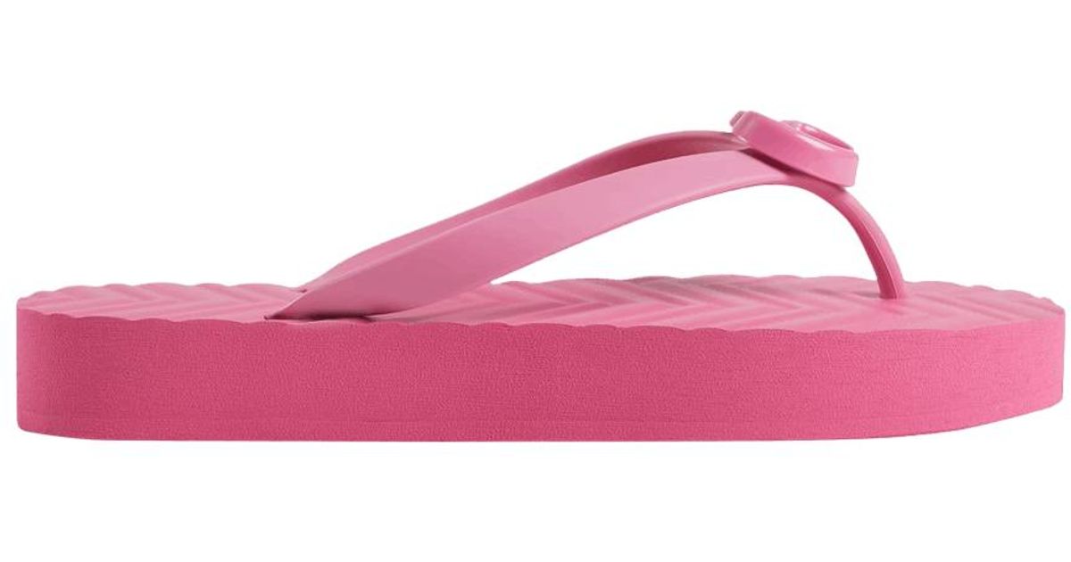 Gucci Chevron Thong Sandal 'pink' | Lyst