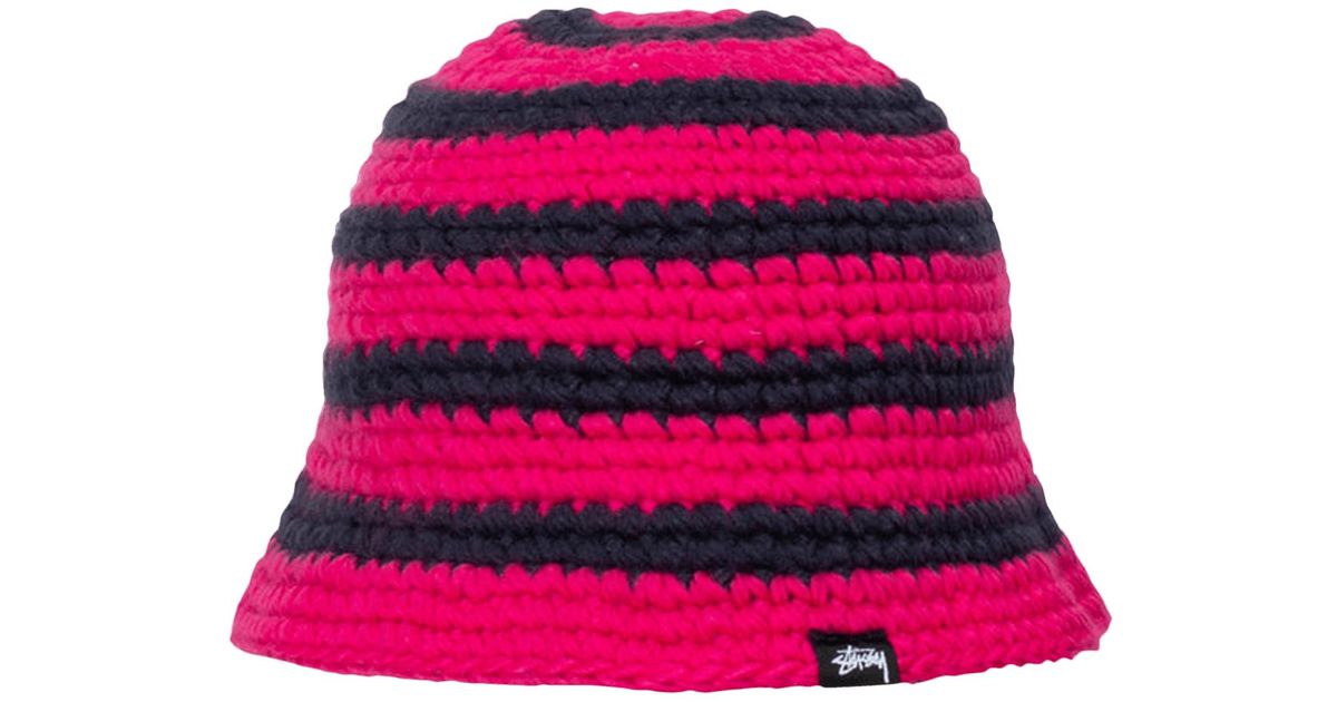 Stussy Swirl Knit Bucket Hat 'hot Pink' for Men Lyst