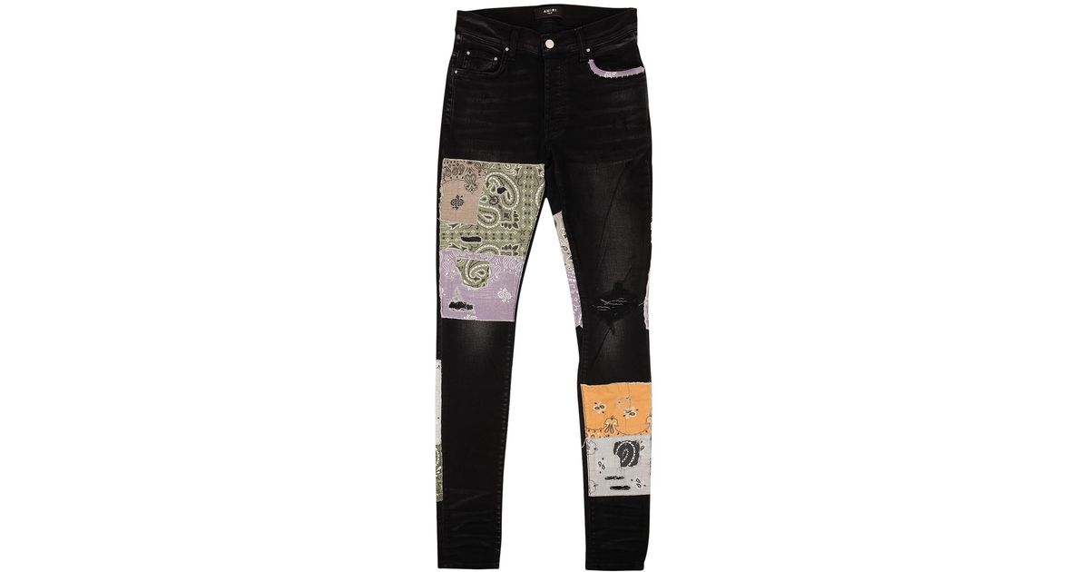 Amiri Bandana Art Patch Jeans 'black' for Men | Lyst