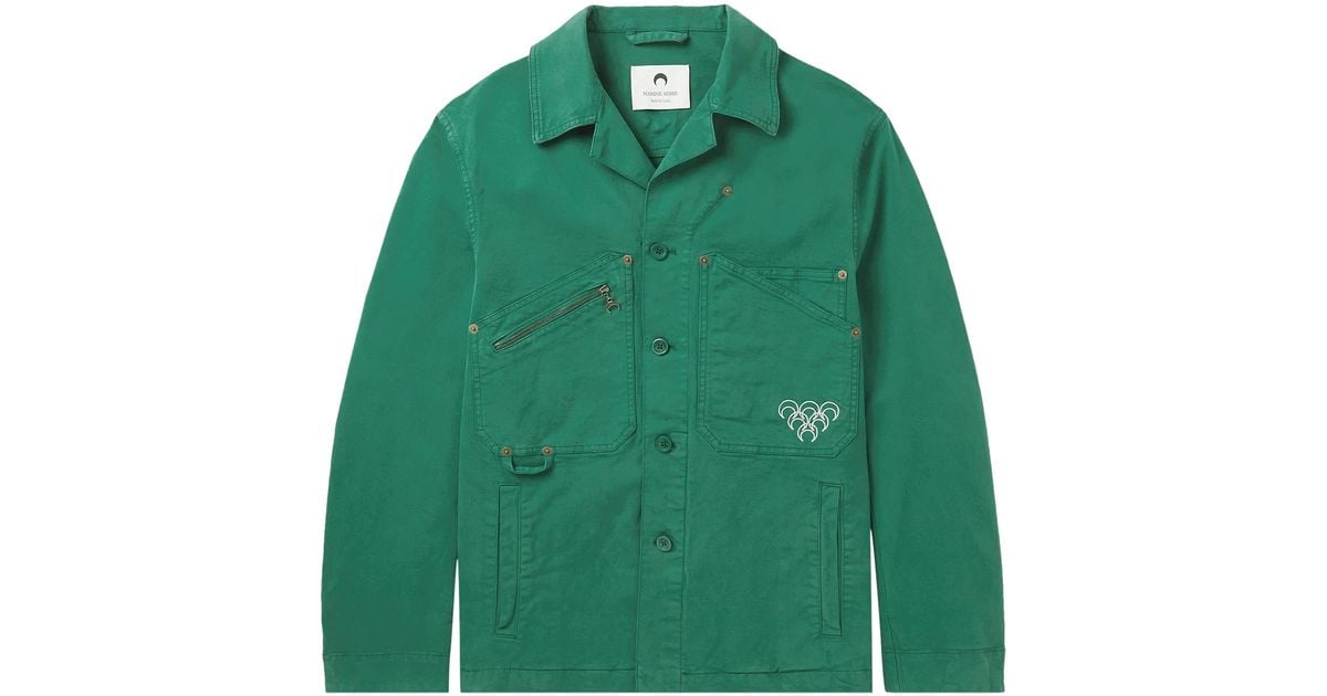 Marine Serre Workwear Jacket 'evergreen' | Lyst