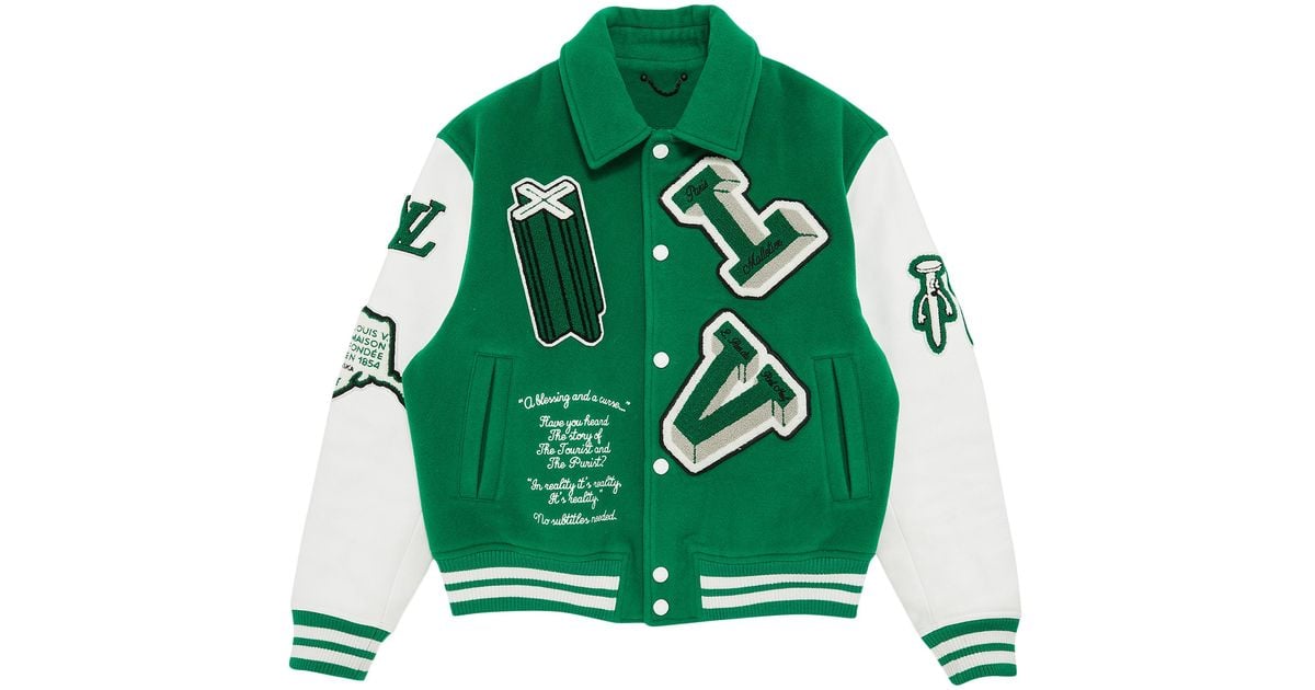 Louis Vuitton Varsity Jacket In Green for Men | Lyst