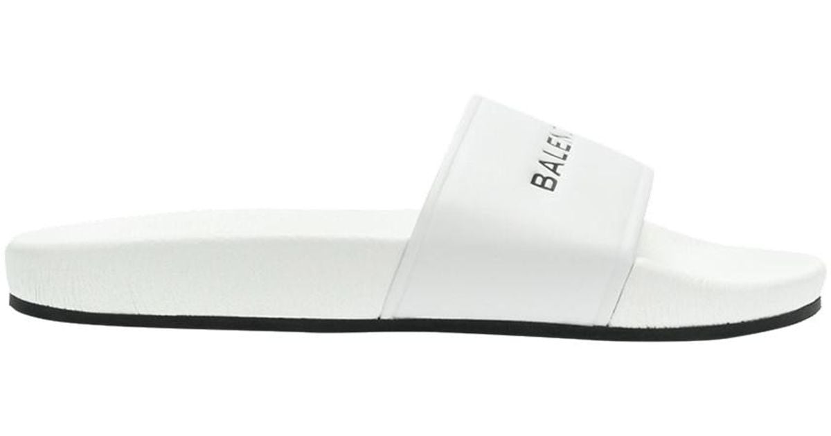 white balmain slides