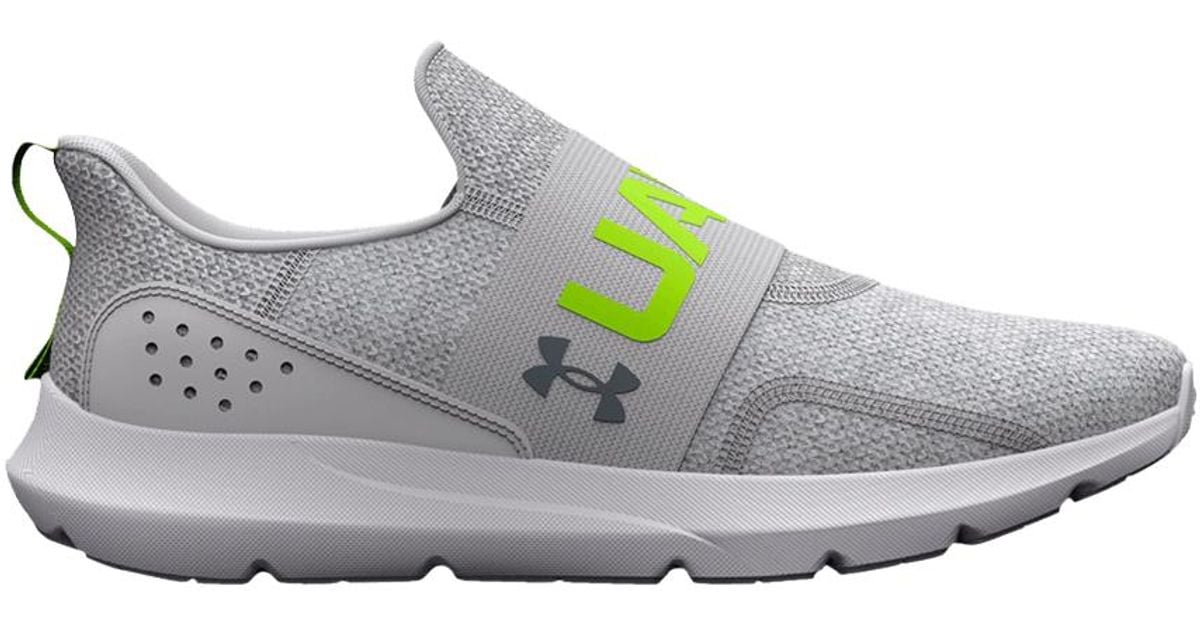 Under Armour Surge 3 Slip 'white Lime Surge' in Gray for Men Lyst