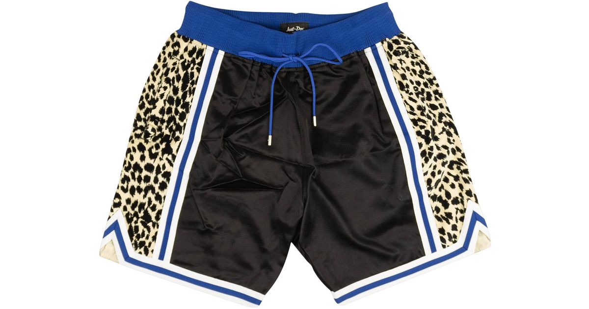 Just Don Drawstring Basketball Shorts 'black/leopard' in Blue for Men Lyst