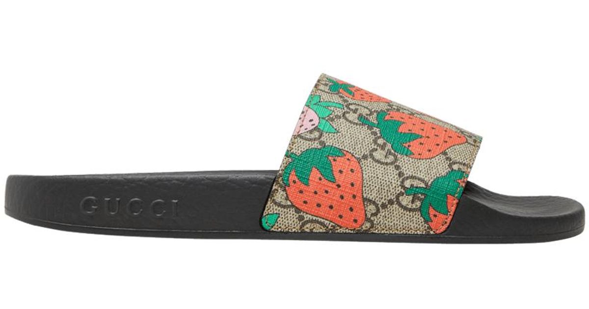 Gucci Slide 'strawberry' in Brown Lyst
