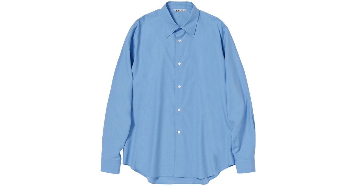 AURALEE Washed Finx Twill Shirt 'blue' for Men | Lyst