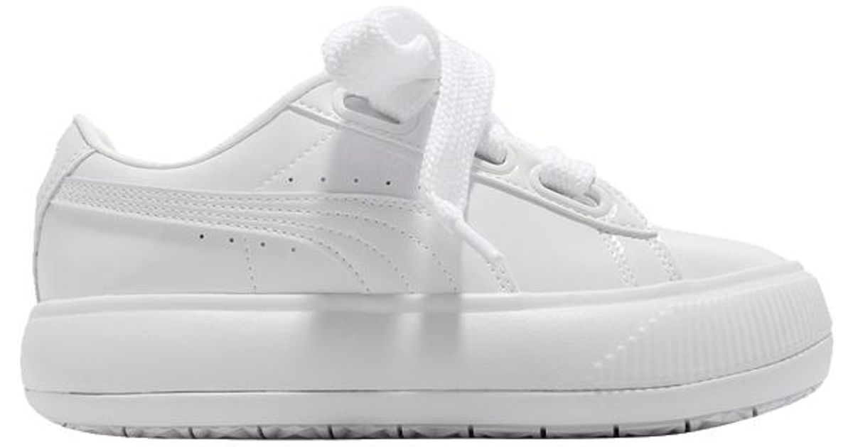 puma suede heart white