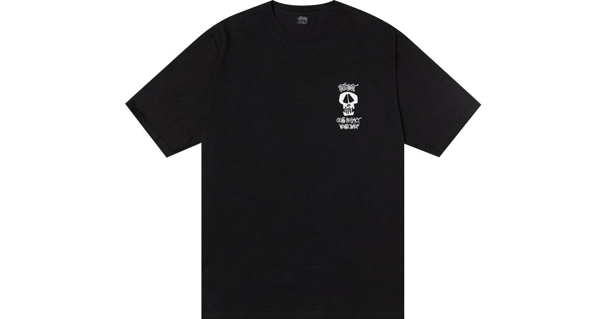 Stussy X Our Legacy Work Shop Surf Skull Pigment Dyed Tee 'black' for ...