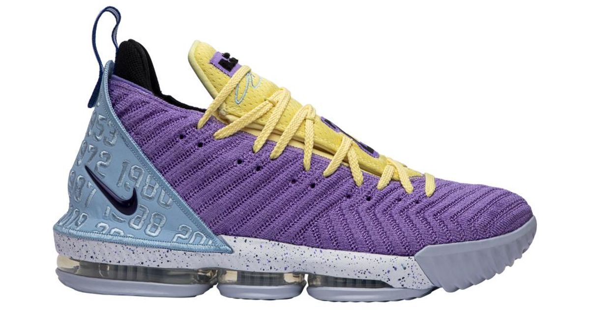 white and purple lebron 16