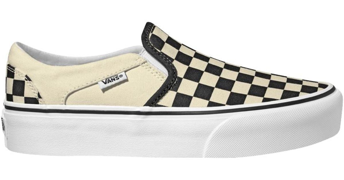 Vans Asher Platform 'checkerboard Black White' Lyst