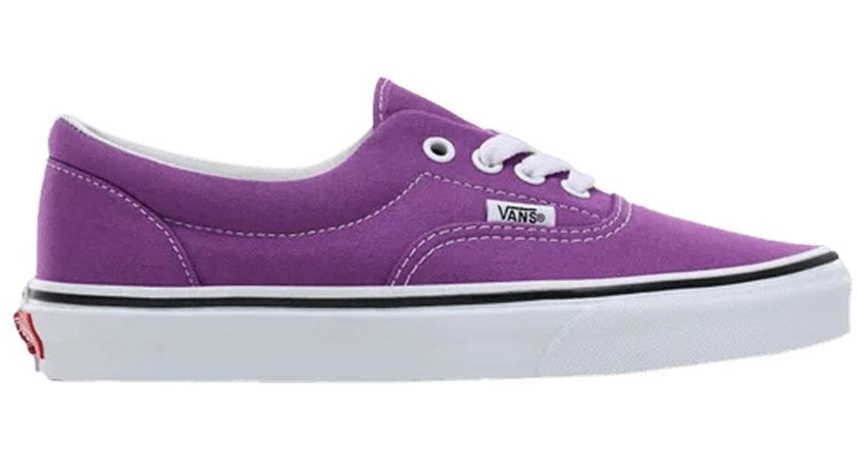 purple vans with flowers