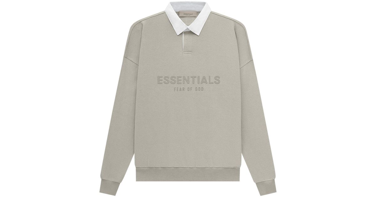 Fear of God ESSENTIALS Waffle Henley Rugby 'seal' in Gray for Men | Lyst