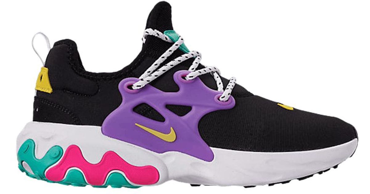 nike presto react men's black