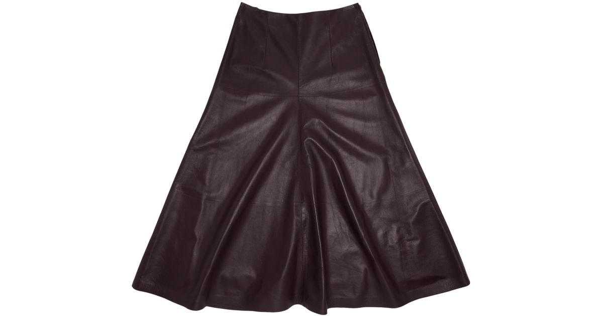 Lanvin Flare Maxi Skirt 'burgundy' in Brown | Lyst