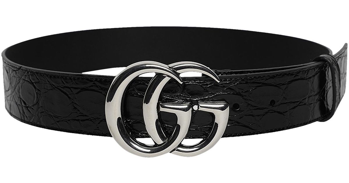 Gucci Double G Buckle Wide Leather Belt 'black' | Lyst
