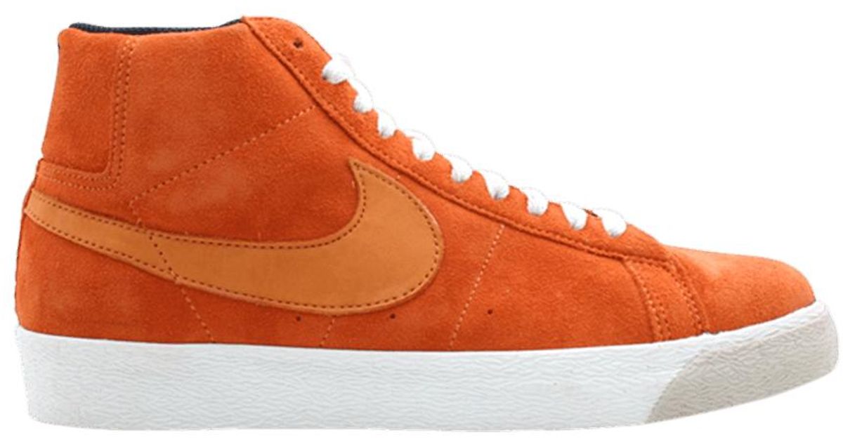 neon orange nike blazers