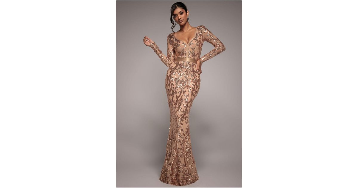 green emerald velvet dress Embroidered Sequin & Mesh Maxi Dress - Black main image 1