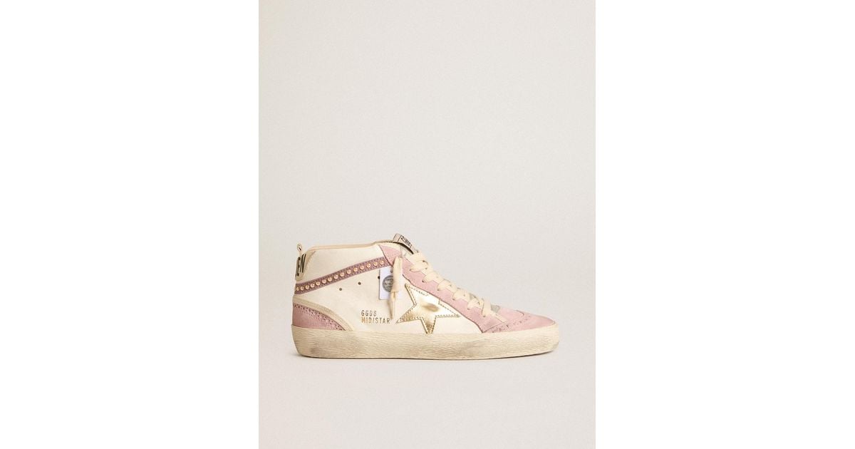 Golden Goose Mid Star With Leather Star And Suede Flash With
