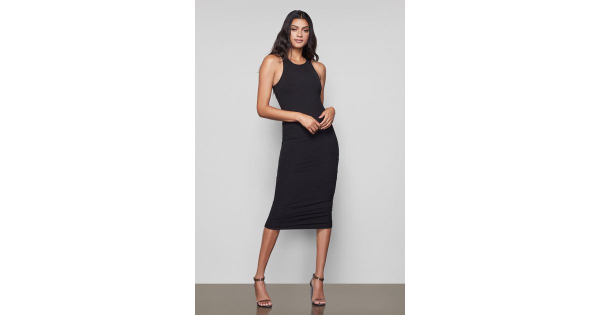 good american ribbed midi dress