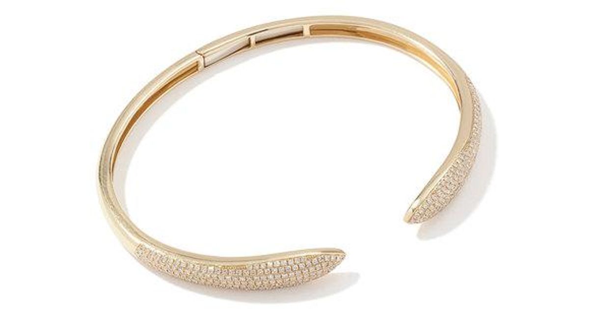 Lyst Anne Sisteron Diamond Horn Bangle Bracelet In Metallic