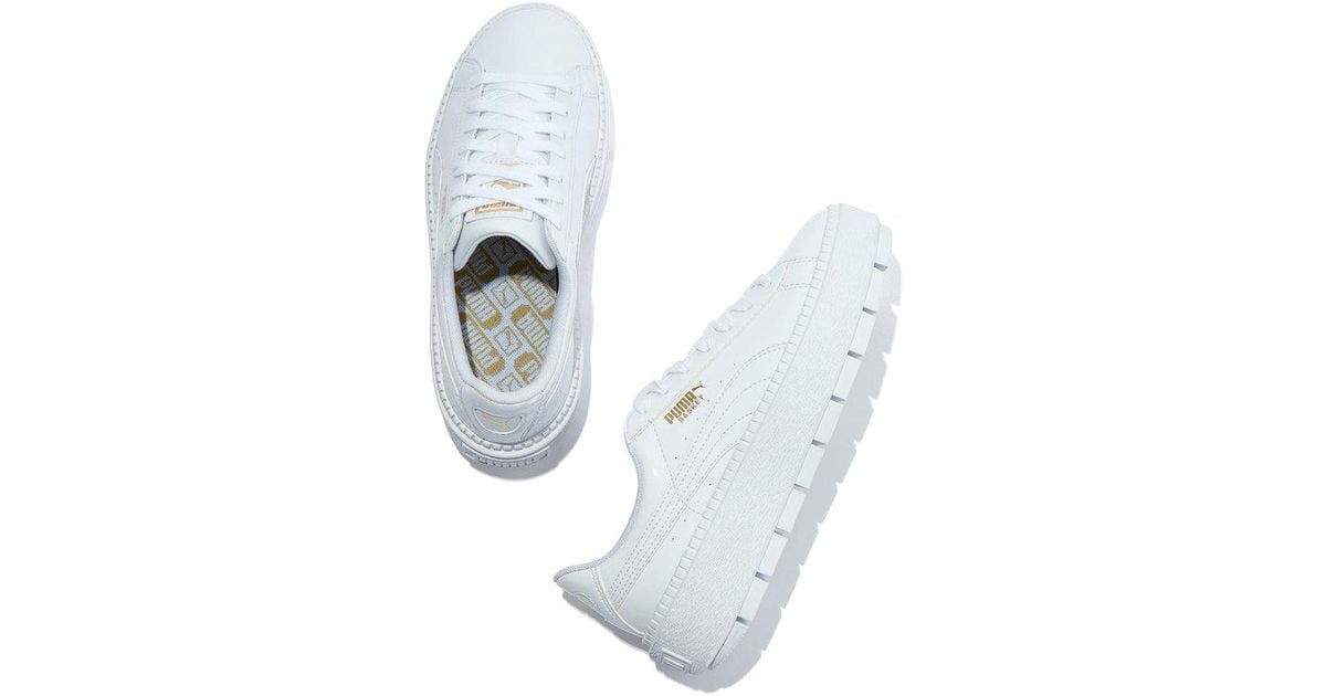 puma basket platform sneaker white