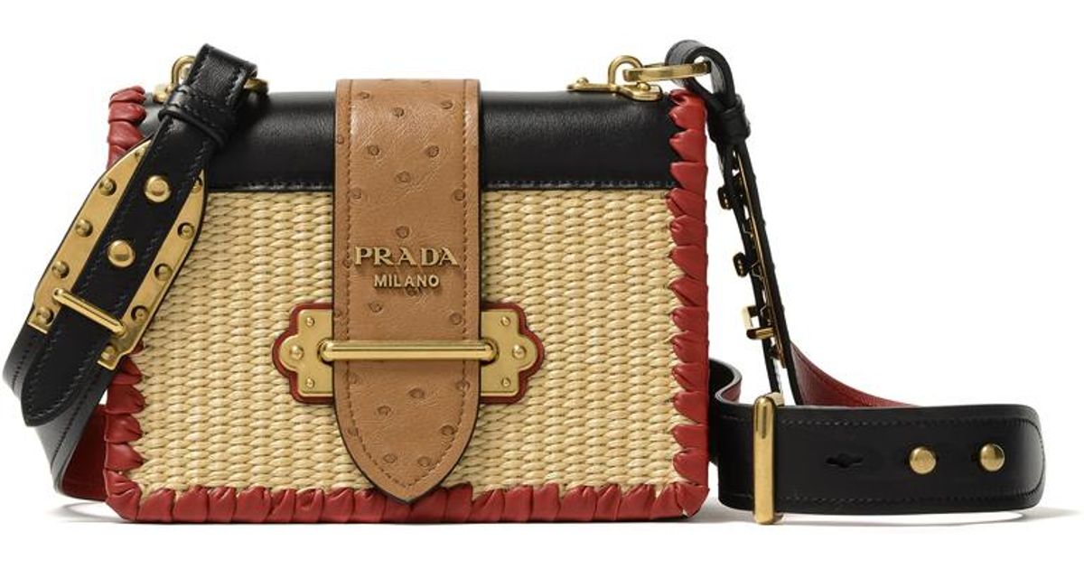 prada straw handbag