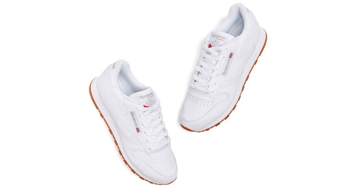 reebok classic leather trainers in white