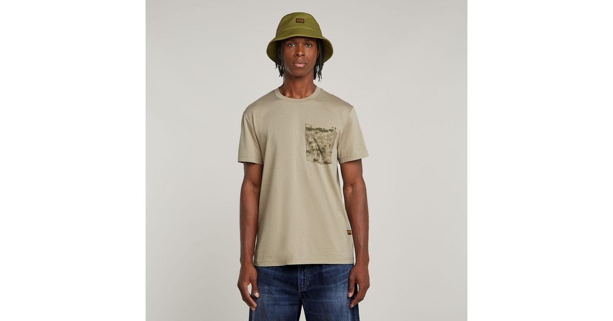 送料込★G-Star★Shadow Woven Camo Pocket 半袖Tシャツ G-Star Shadow Woven Camo Pocket T-Shirt in Natural for Men