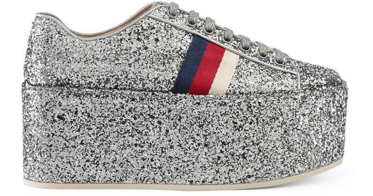 Gucci Glitter Platform Sneaker in 