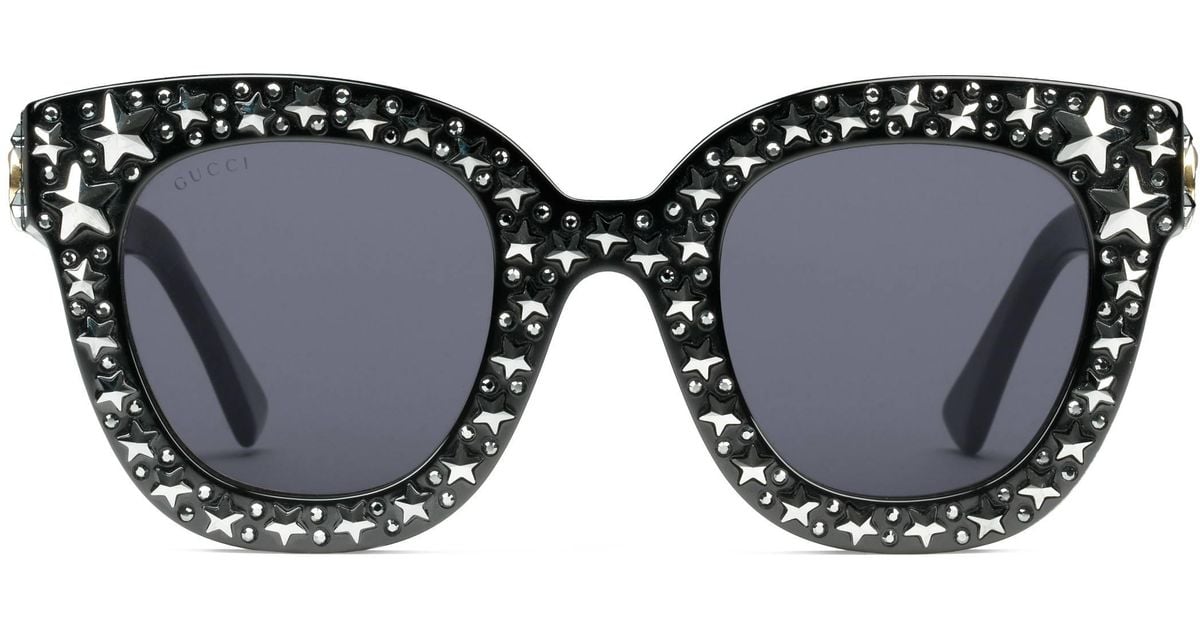 Lunettes de soleil œil-de-chat en acétate avec étoiles Gucci en coloris  Noir | Lyst
