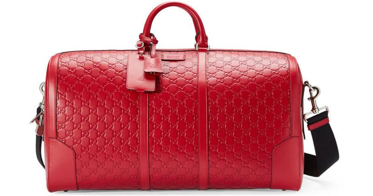 gucci signature leather duffle