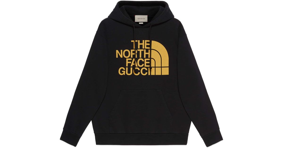 Gucci The North Face X Web Print Cotton Sweatshirt in Black for 