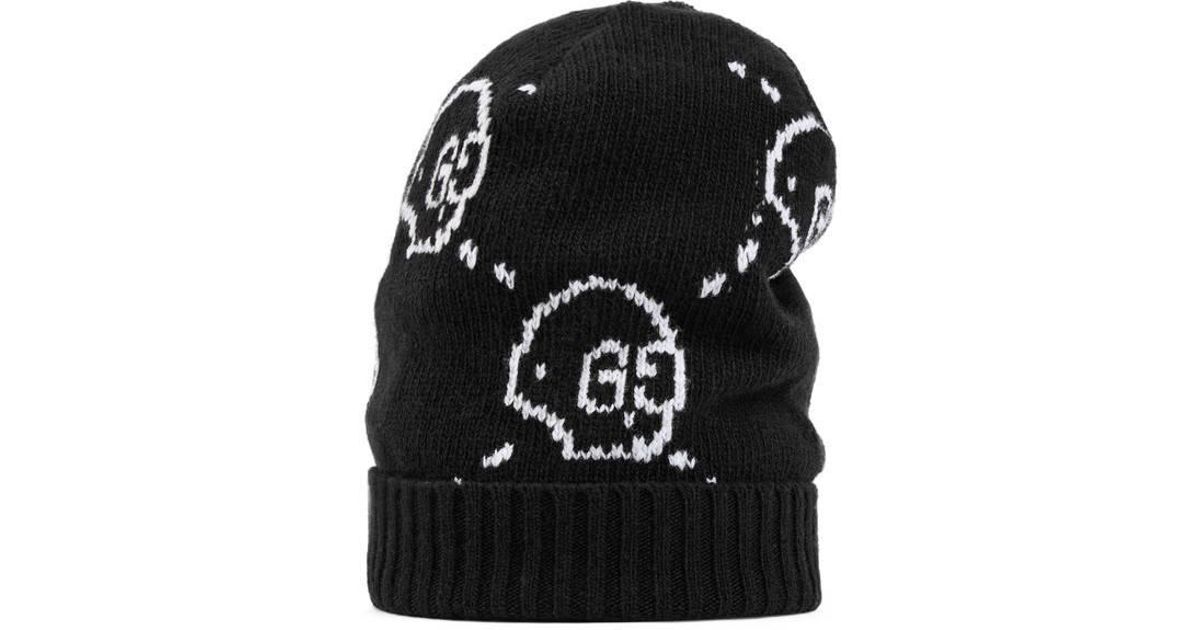 Gucci Ghost Wool Hat in Black - Lyst