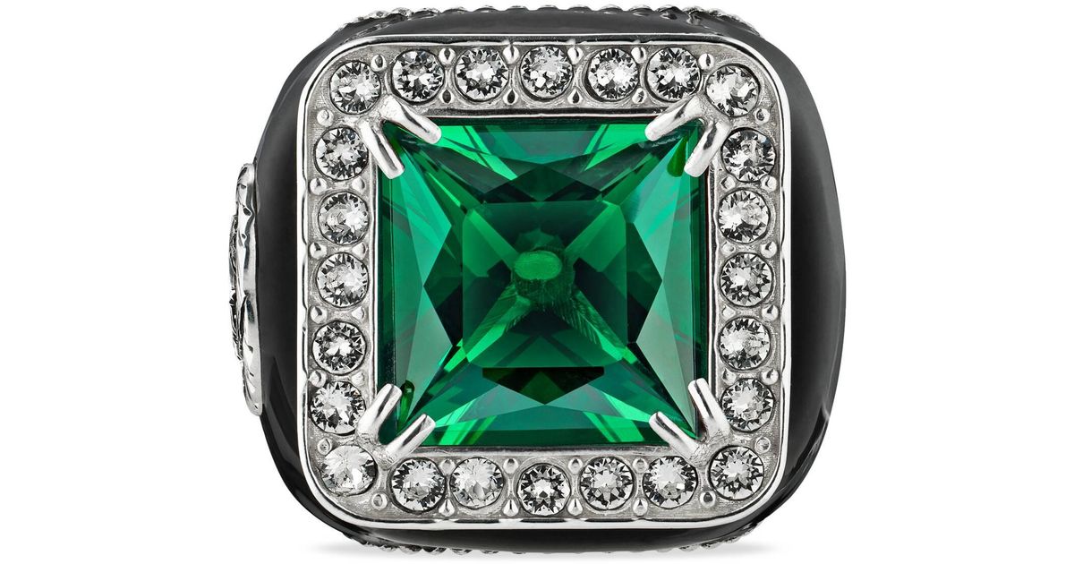 Gucci ring cheap green stone