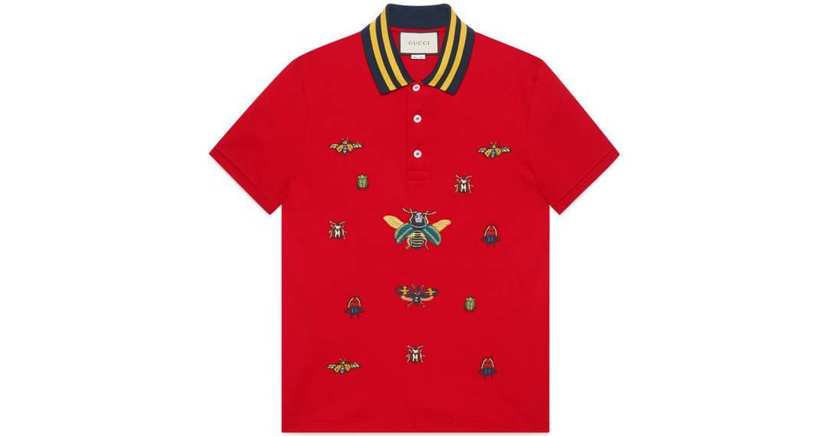 gucci cotton polo with embroideries