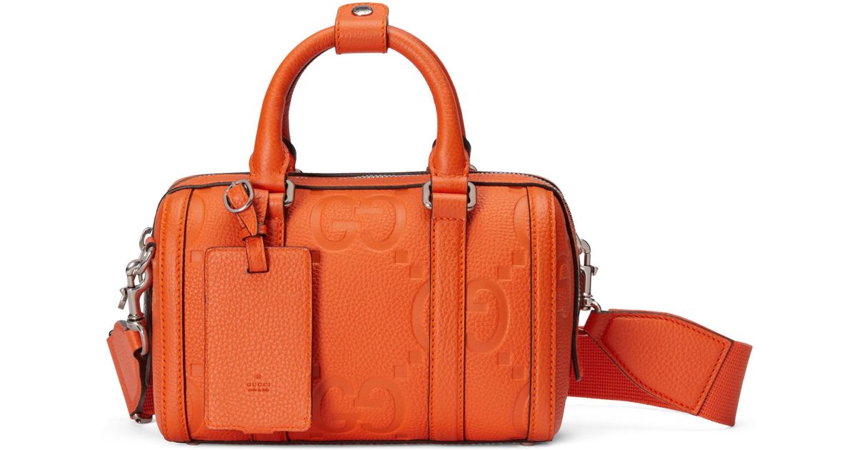 Gucci Jumbo GG Mini Duffle Bag, Orange, Leather Lyst