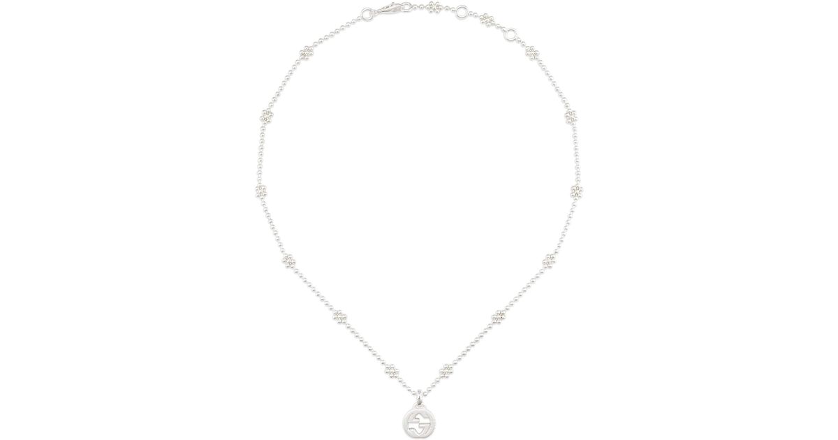 Gucci Interlocking G Necklace In Silver 