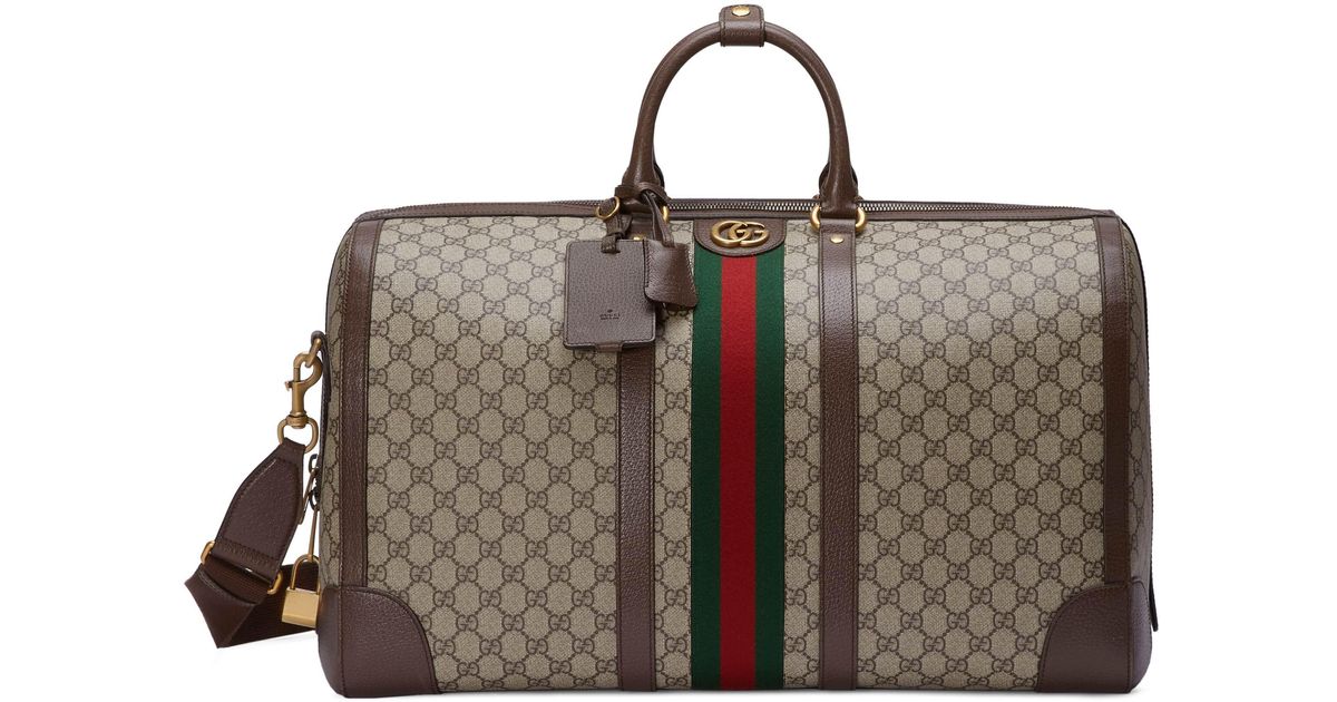 Gucci Savoy Large Duffle Bag In Brown For Men Lyst gucci-savoy-large-duffle-bag-in-brown-for-men-lyst