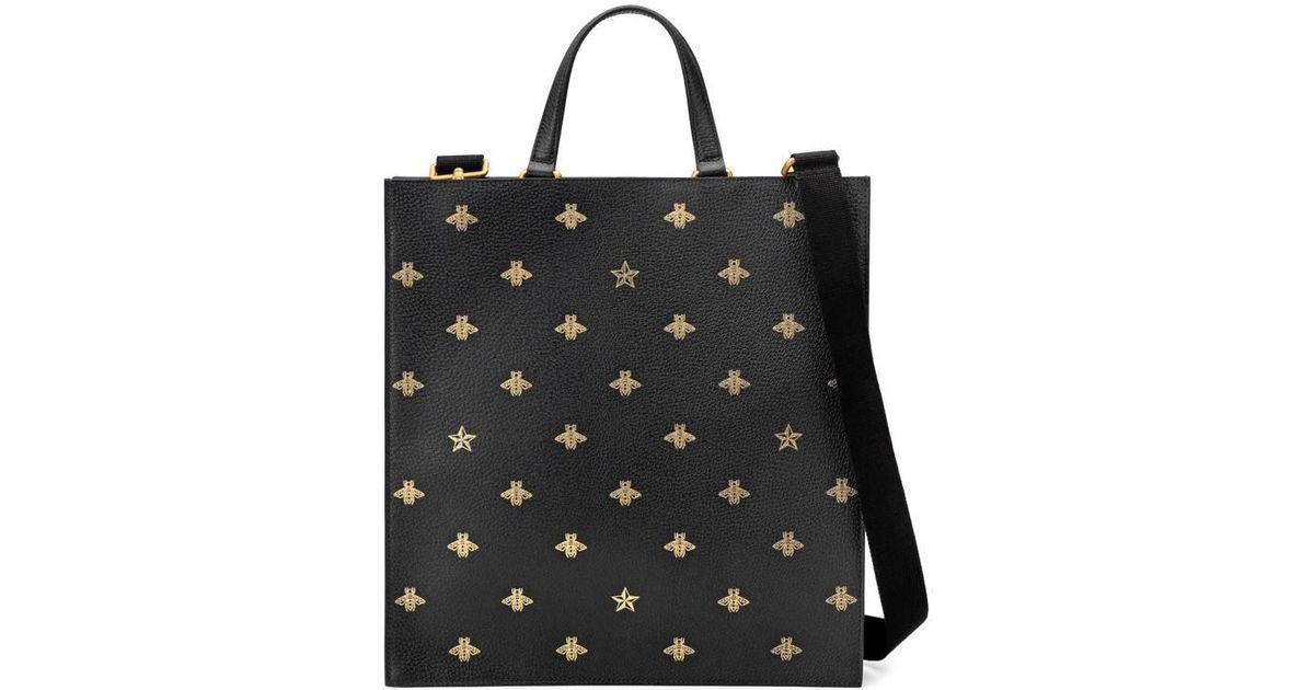 gucci bee star leather pouch