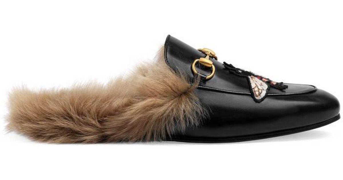 Gucci Leather Princetown Slipper With 
