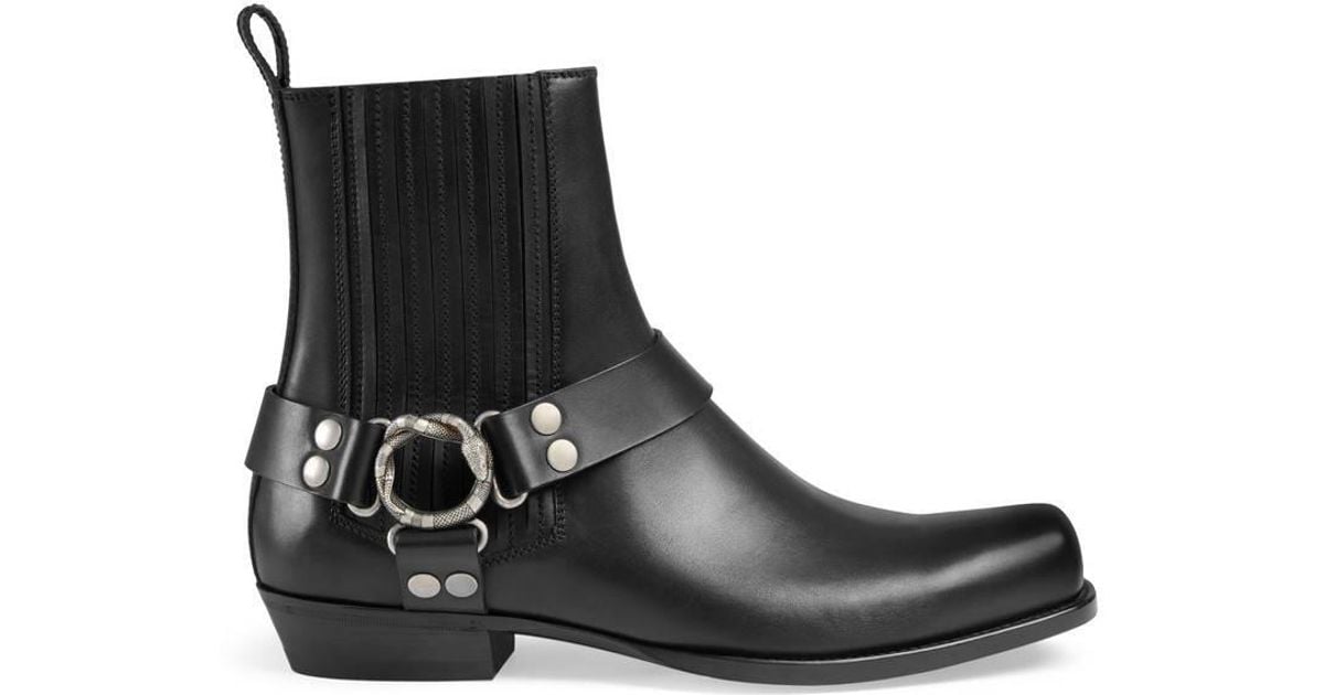 Gucci Leather Boot With Snake Ring in 