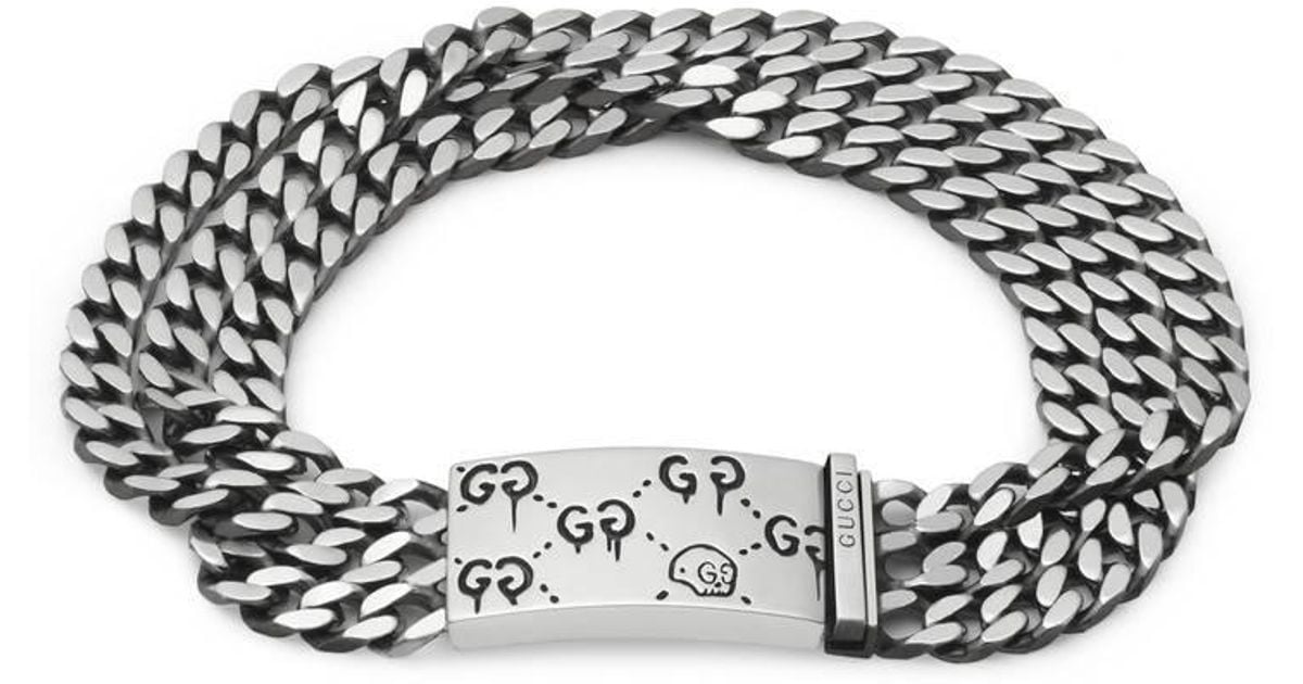 gucci ghost multi chain bracelet